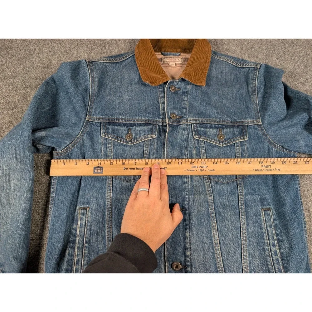 Wallace & Banes Denim Jean Jacket Mens Medium Blanket Lined‎ Corduroy Collar